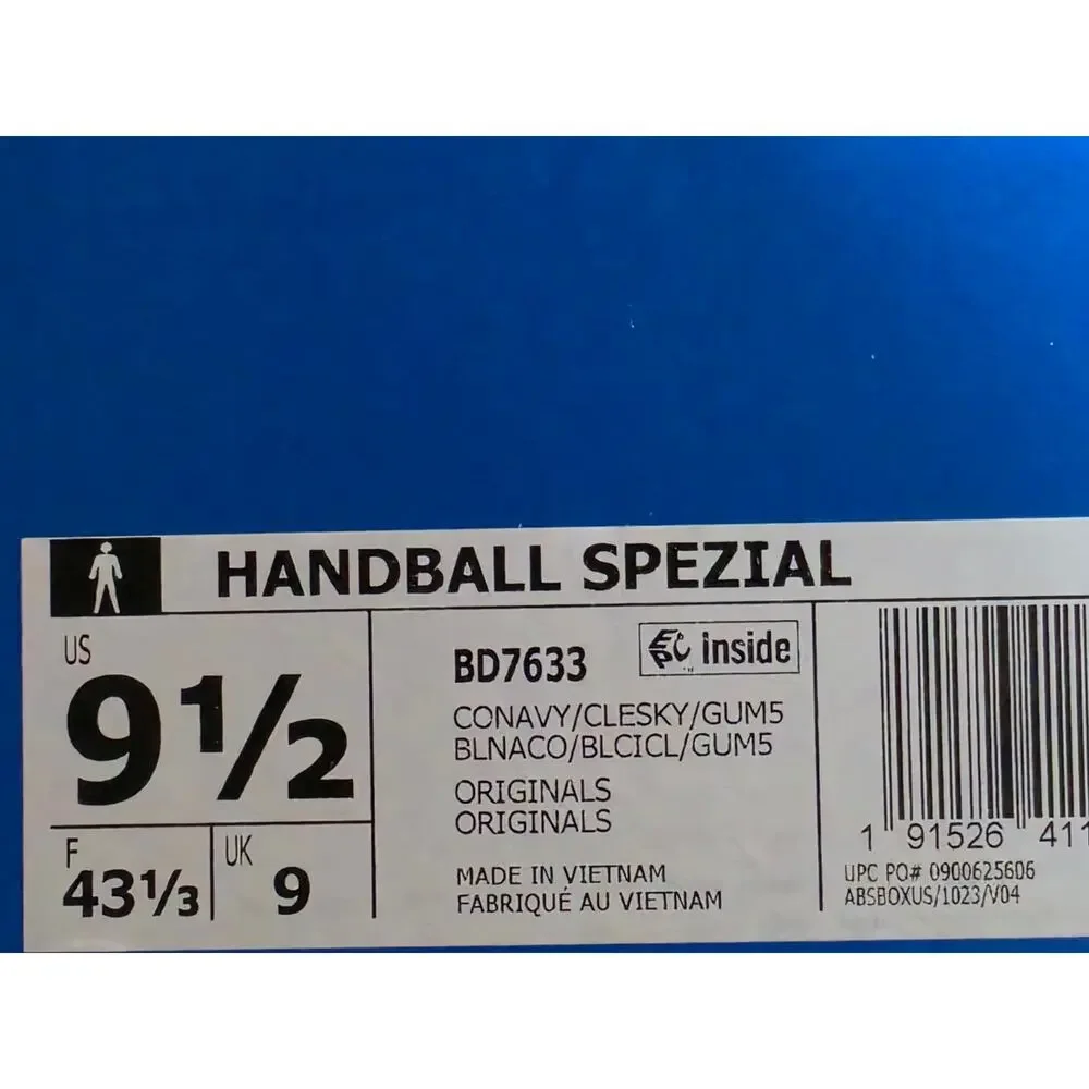 Adidas Handball Spezial Men’s 9.5 Navy Sky Gum – Brand New